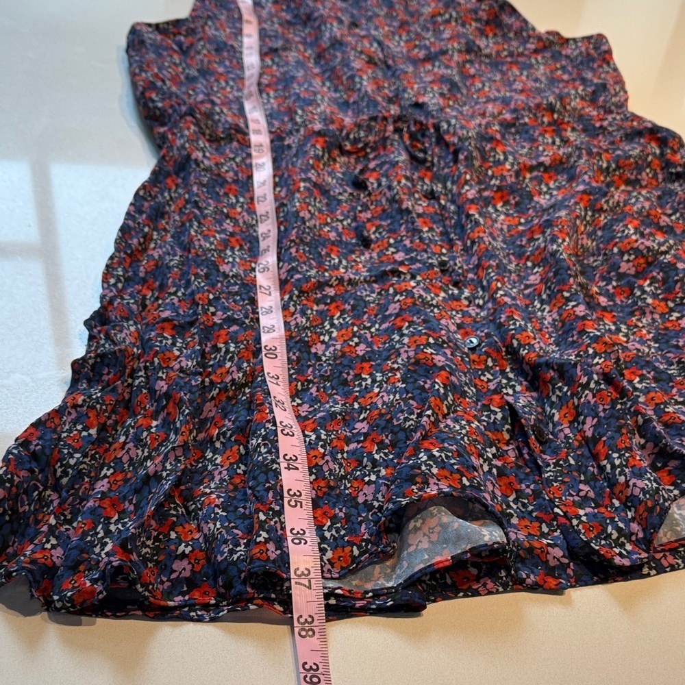 Parker Sleeveless Button Up Silk Blend Floral Dress, Size L/XL - Picture 9 of 9